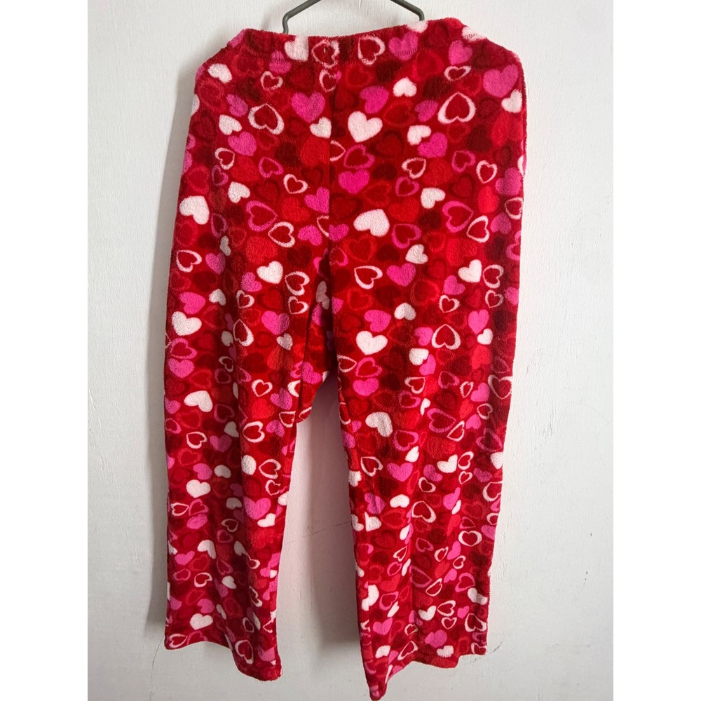 Love Is... Red Heart Fleece Pajama Pants Plus Size 2X Plush Sleepwear Lounge